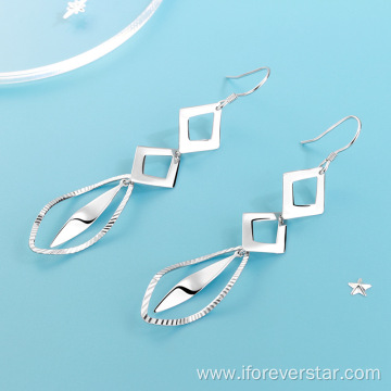 Trendy 925 Silver Dangle Earrings Geometry Ladies Earrings